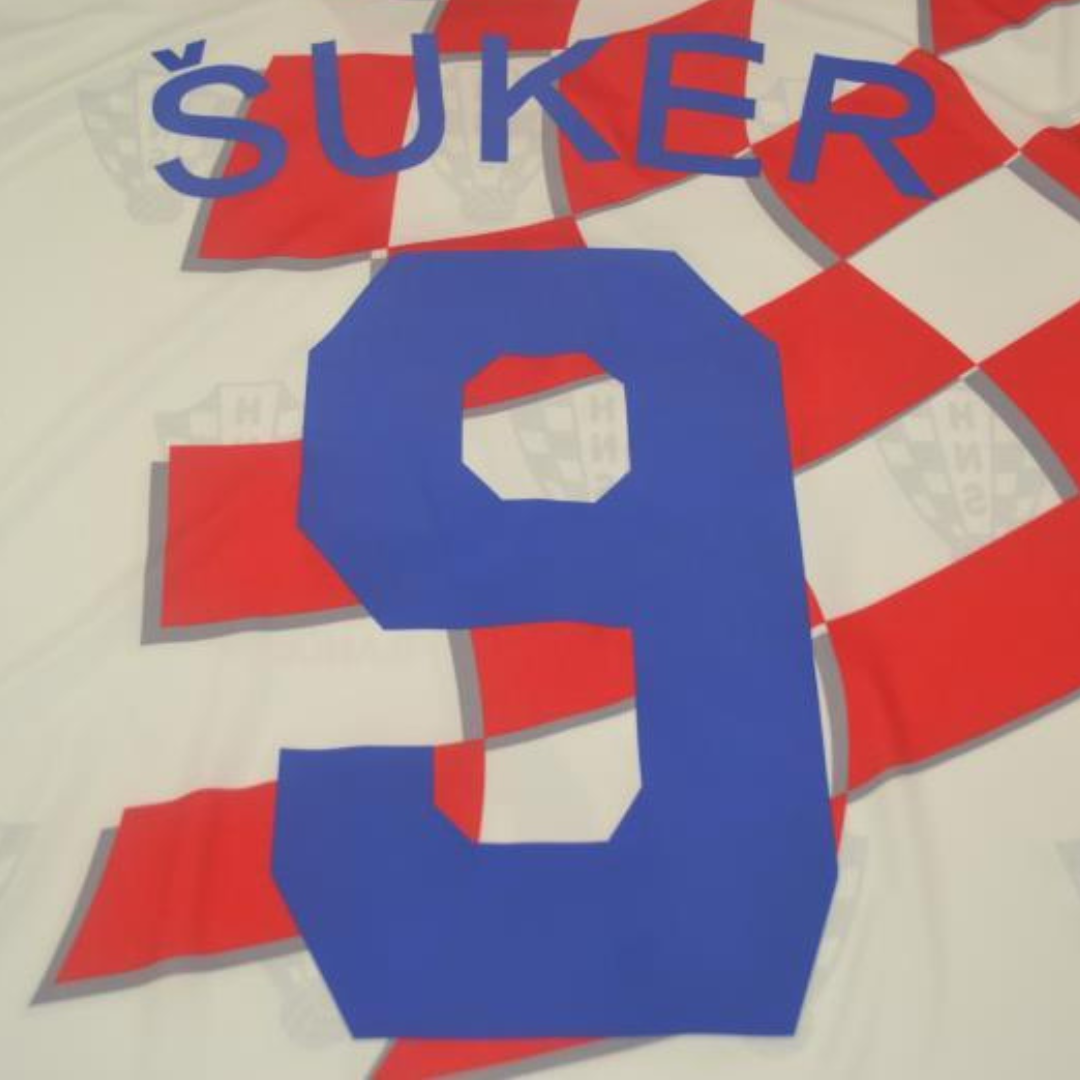 Camisa Retrô Croacia Home Copa do Mundo Versão 1998 "Šuker" N°9