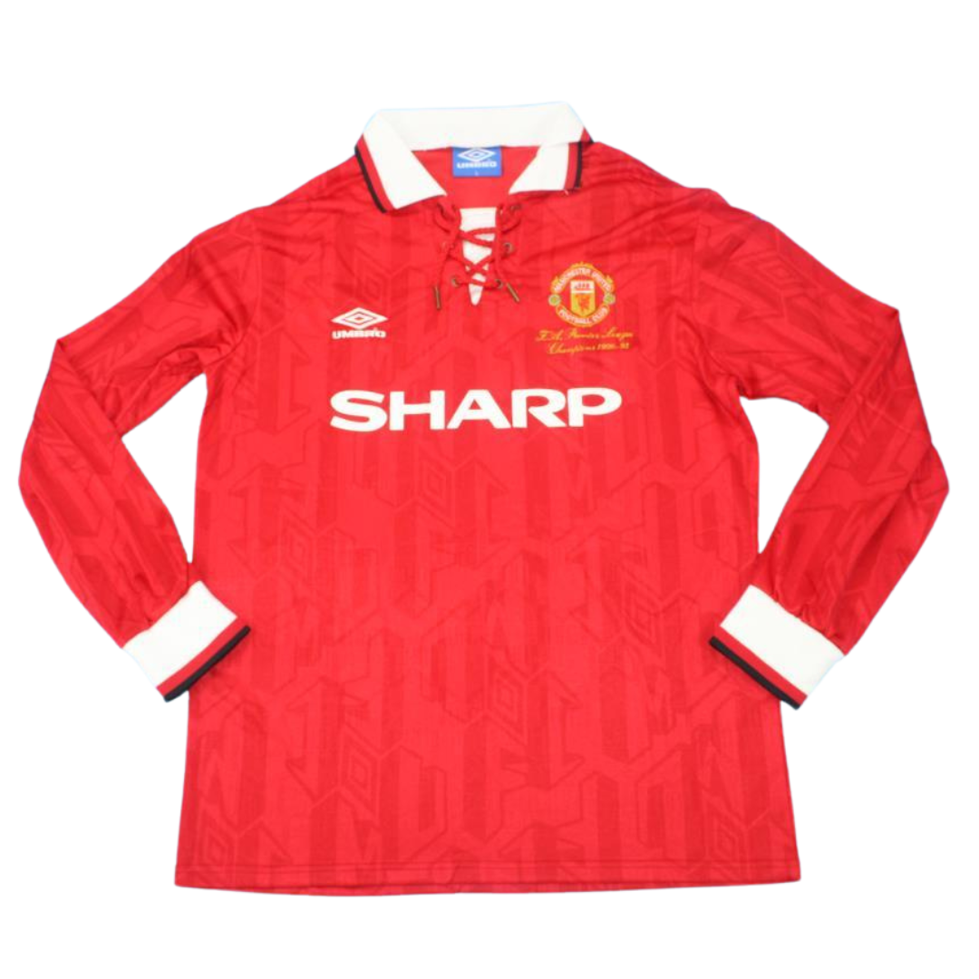 Camisa Manchester United Manga Longa Home 92/94 - Versão Retrô