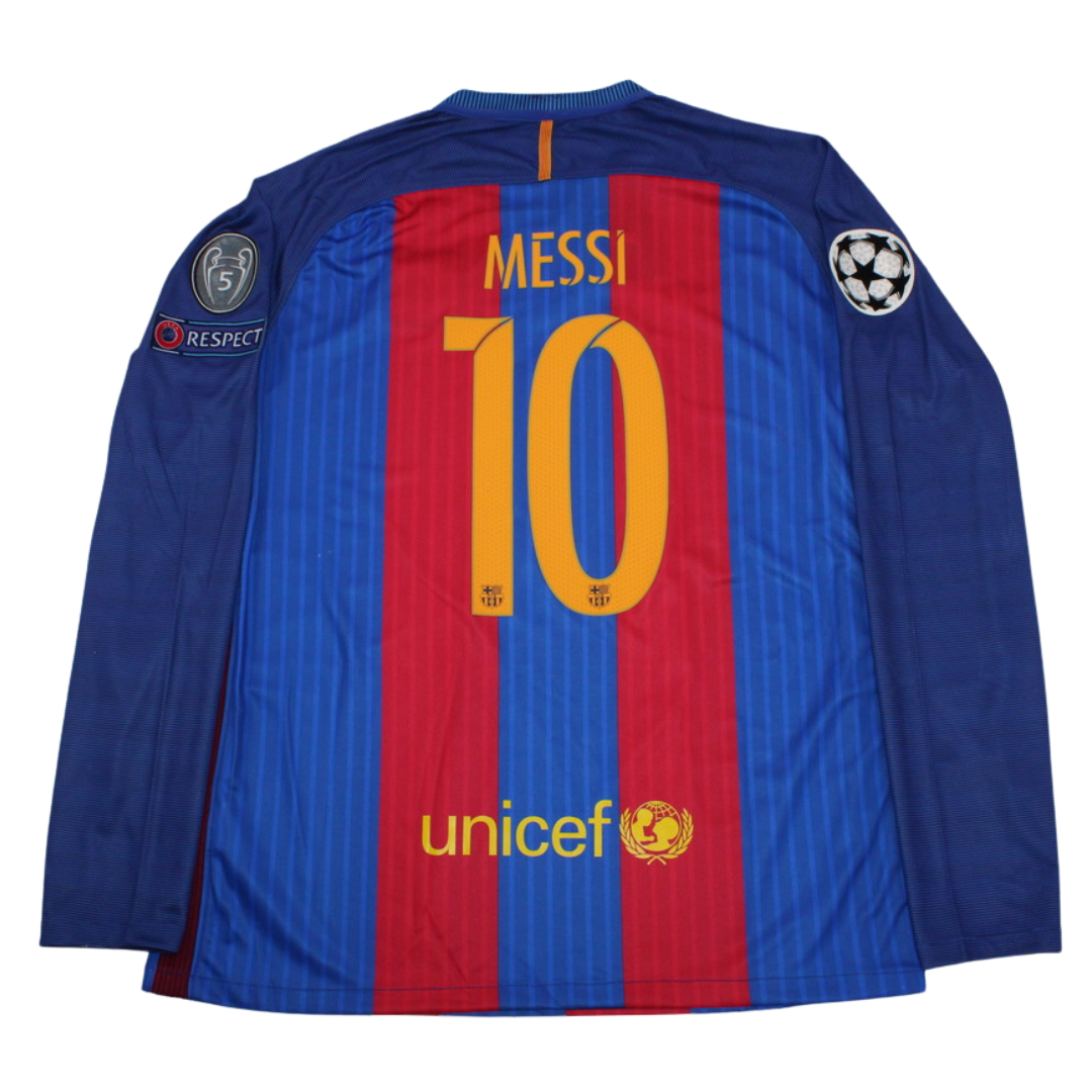 Camisa Barcelona Manga Longa 16/17 - Versão Retrô "Messi" Nº 10