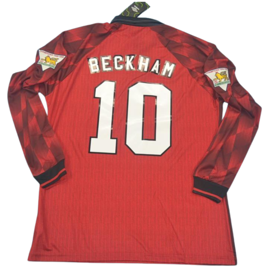 Camisa Manchester United Manga Longa 96/97 - Versão Retrô "Beckham" Nº 10