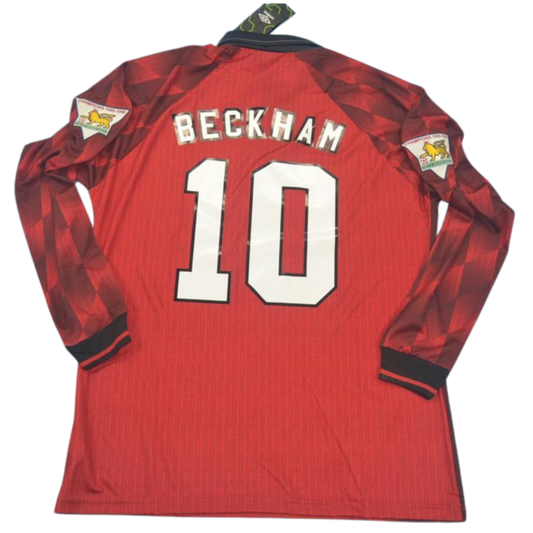 Camisa Manchester United Manga Longa 96/97 - Versão Retrô "Beckham" Nº 10