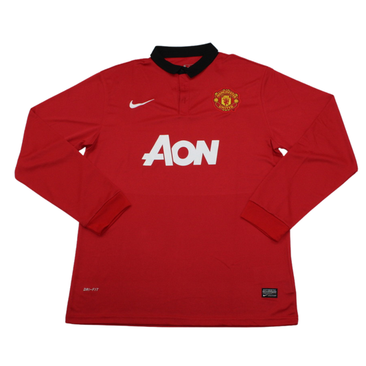 Camisa Manchester United Manga Longa Home 13/14 - Versão Retrô