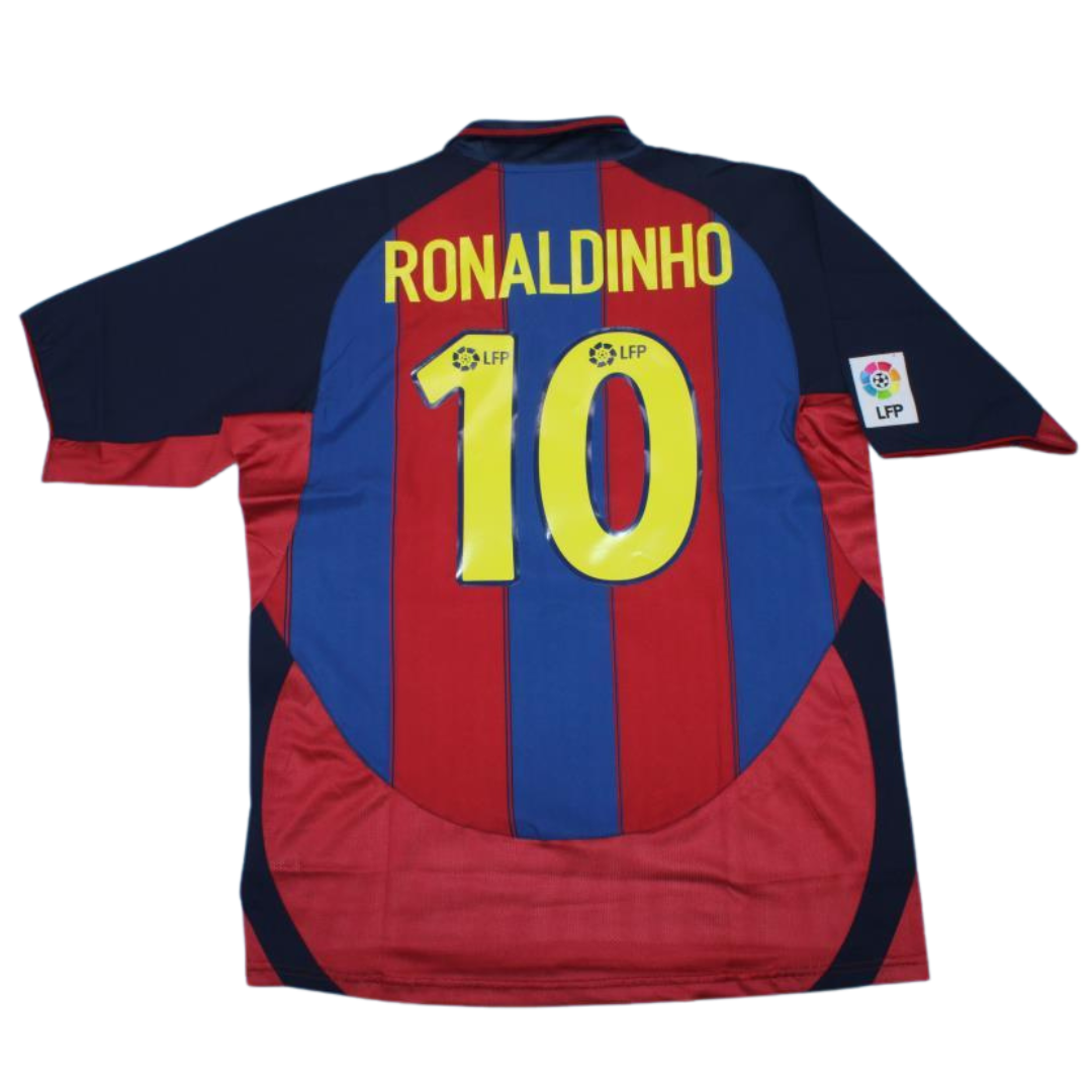 Camisa Barcelona Home 03/04 - Versão Retrô "Ronaldinho" Nº 10