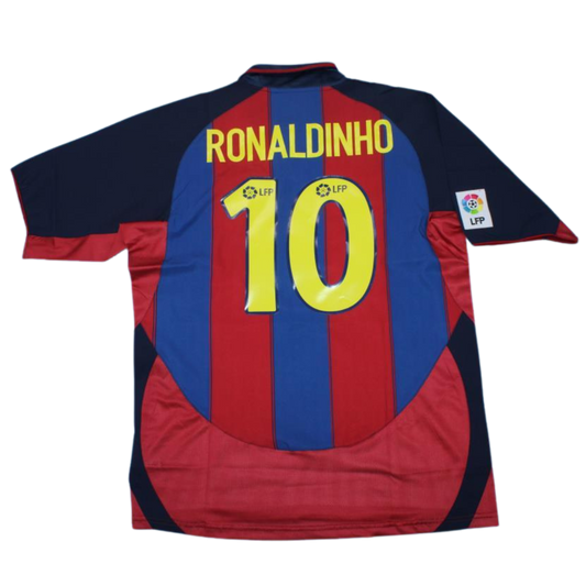 Camisa Barcelona Home 03/04 - Versão Retrô "Ronaldinho" Nº 10