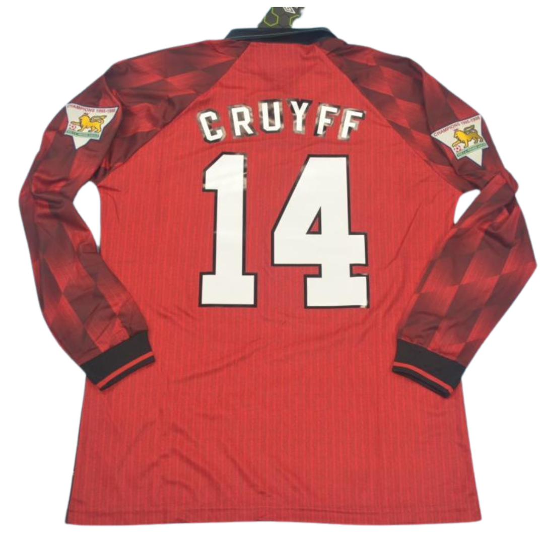 Camisa Manchester United Manga Longa 96/97 - Versão Retrô "Cruyff" Nº 14