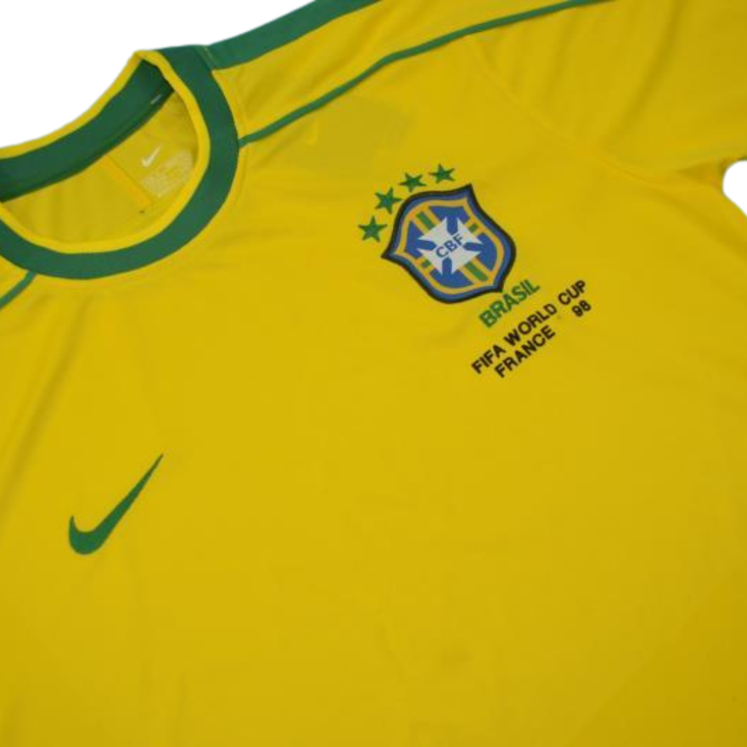 Camisa Retrô Brasil Home Copa do Mundo Finale Versão 1998 "Ronaldo" N°.9
