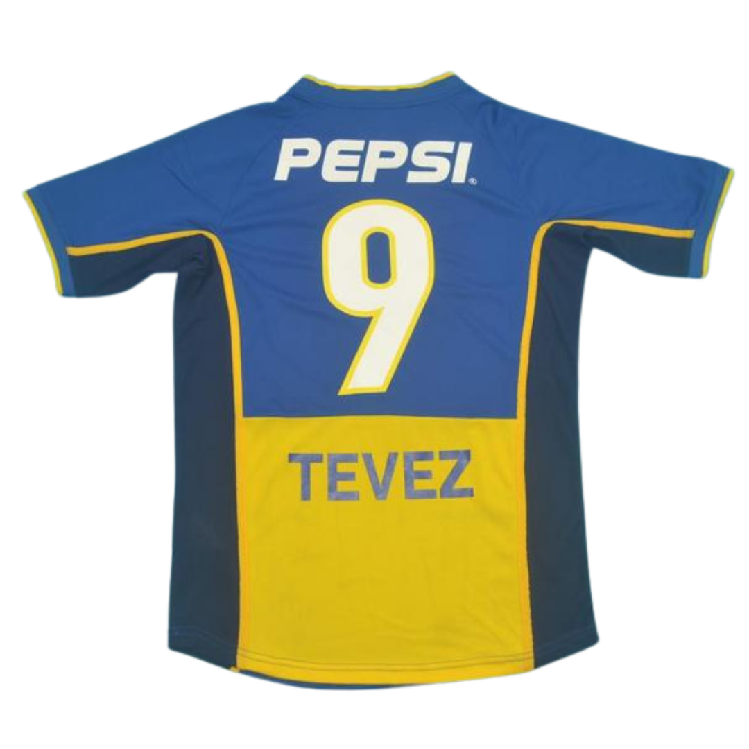 Camisa Boca Juniors Home 2002 - Versão Retrô "Tevez" N° 9