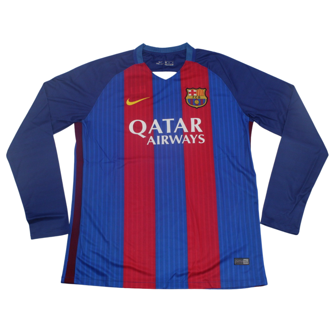 Camisa Barcelona Manga Longa 16/17 - Versão Retrô "Messi" Nº 10