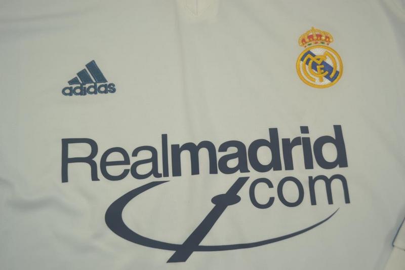 Camisa Real Madrid Manga Longa Home 01/02 - Versão Retrô