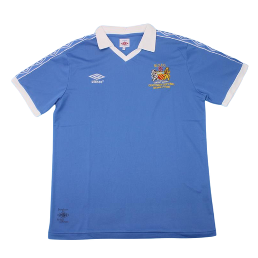 Camisa Manchester City Centenário Cup Final 1981 - Versão Retrô