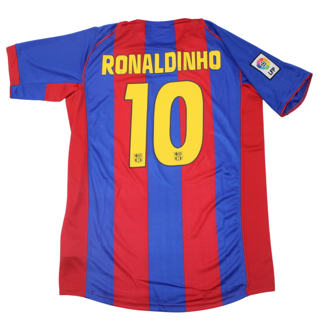 Camisa Barcelona Home 04/05 - Versão Retrô "Ronaldinho" Nº 10