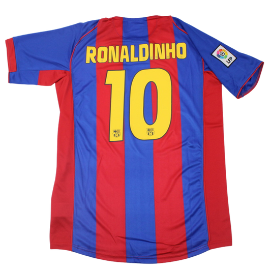 Camisa Barcelona Home 04/05 - Versão Retrô "Ronaldinho" Nº 10