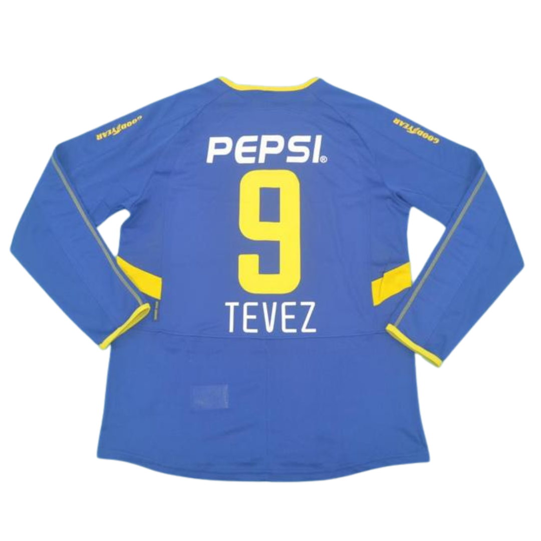 Camisa Boca Juniors Manga Longa 03/04 - Versão Retrô "Tevez" Nº 9