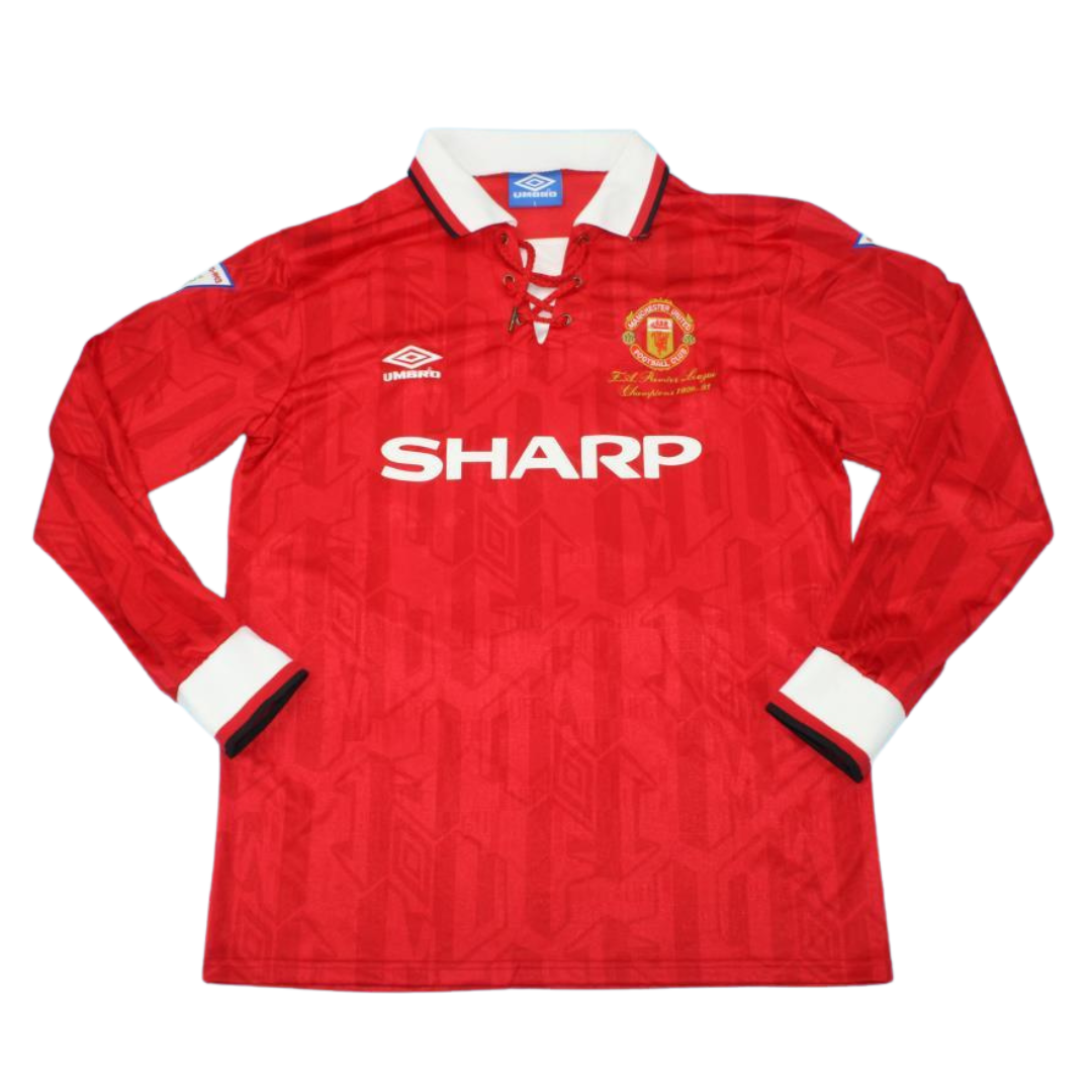 Camisa Manchester United Manga Longa 93/94 - Versão Retrô "Beckham" Nº 28