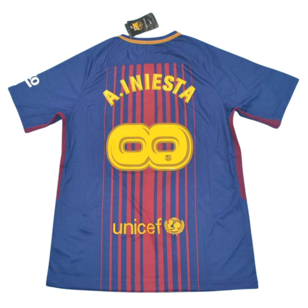 Camisa Barcelona Home 17/18 - Versão Retrô "A.Iniesta" Nº 8