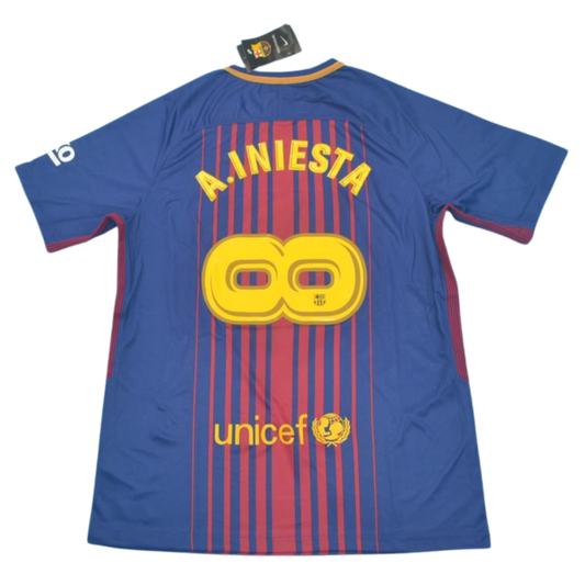 Camisa Barcelona Home 17/18 - Versão Retrô "A.Iniesta" Nº 8