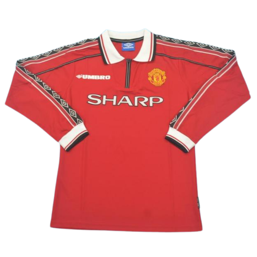 Camisa Manchester United Manga Longa Home 98/99 - Versão Retrô