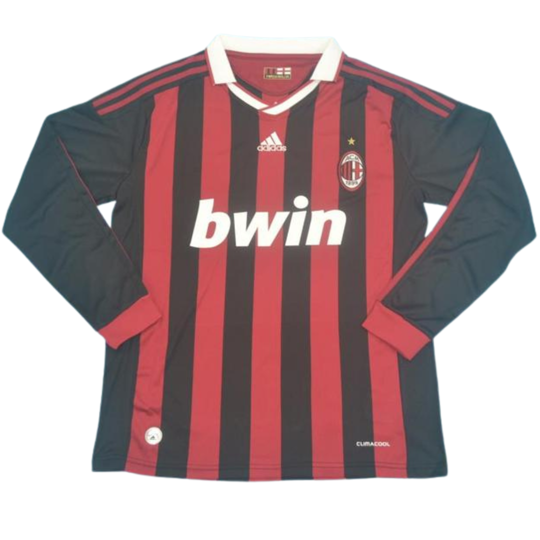 Camisa Milan Manga Longa Home 09/10 - Versão Retrô