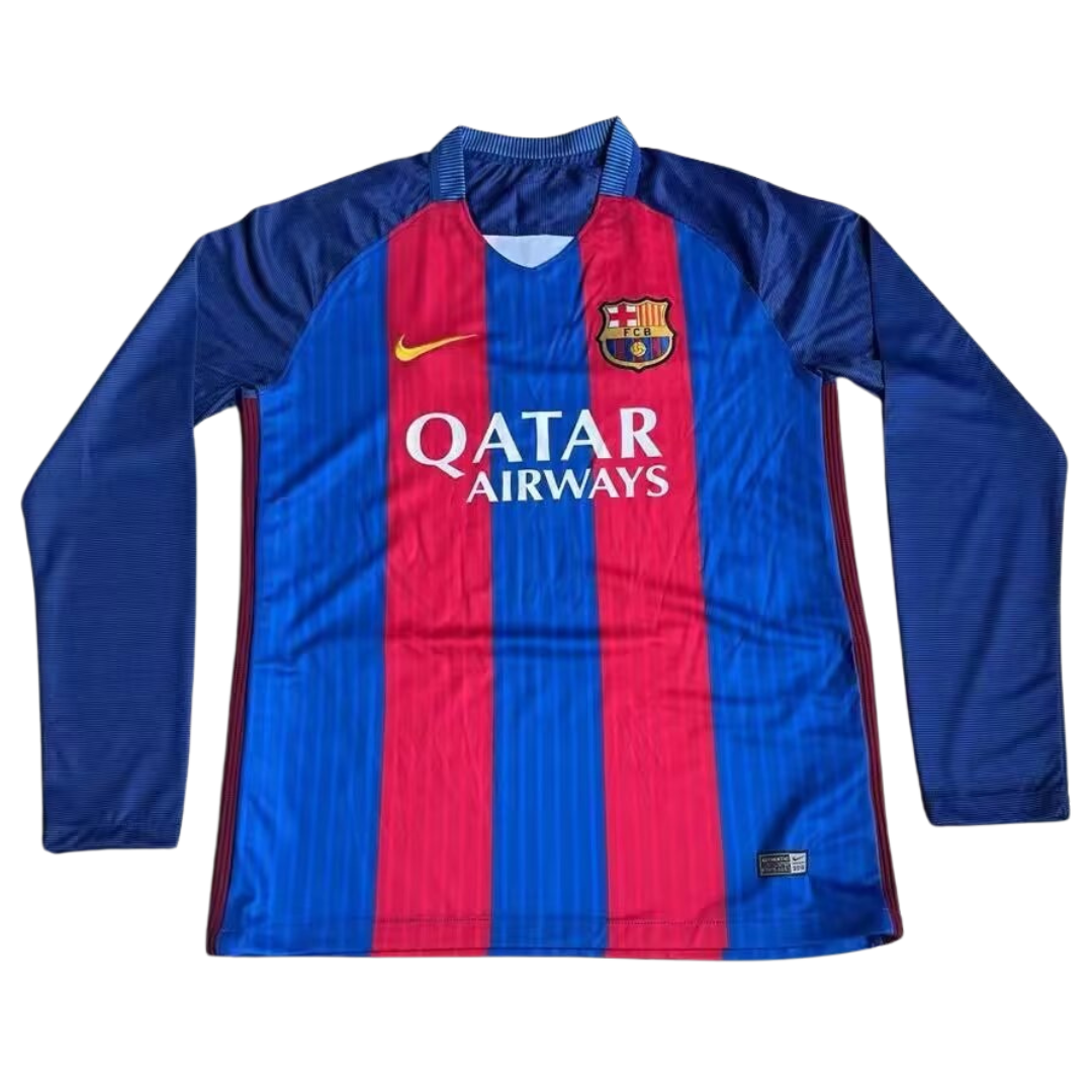 Camisa Barcelona Manga Longa Home 16/17 - Versão Retrô