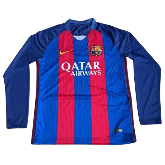 Camisa Barcelona Manga Longa Home 16/17 - Versão Retrô