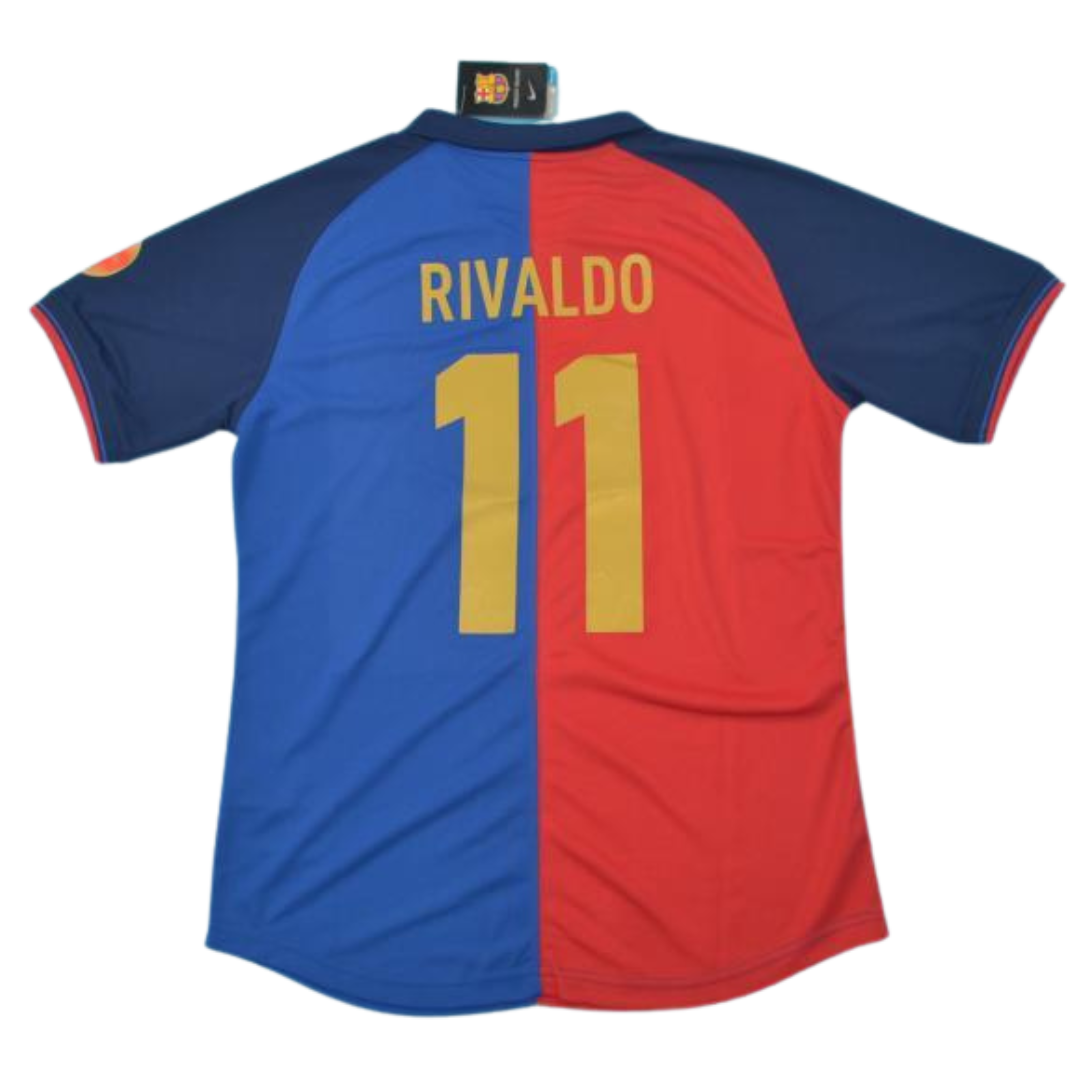 Camisa Barcelona Home 99/00 - Versão Retrô "Rivaldo" Nº 11