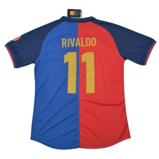 Camisa Barcelona Home 99/00 - Versão Retrô "Rivaldo" Nº 11