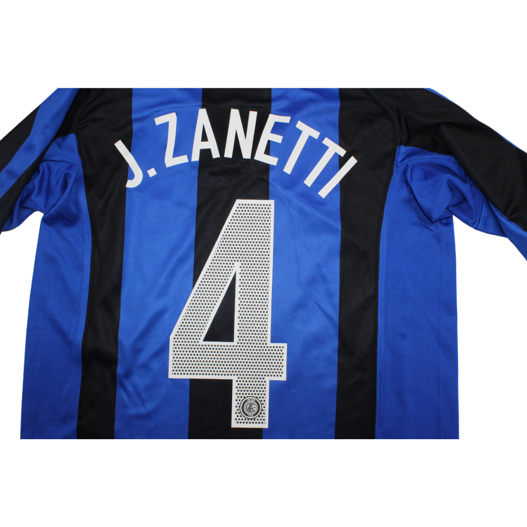 Camisa Inter de Milão Manga Longa 04/05 - Versão Retrô "Zanetti" Nº 4