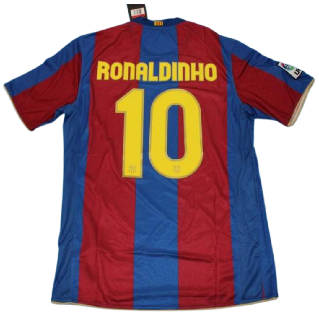 Camisa Barcelona Home 07/08 - Versão Retrô "Ronaldinho" Nº 10