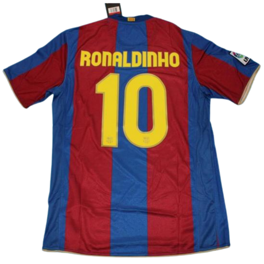 Camisa Barcelona Home 07/08 - Versão Retrô "Ronaldinho" Nº 10