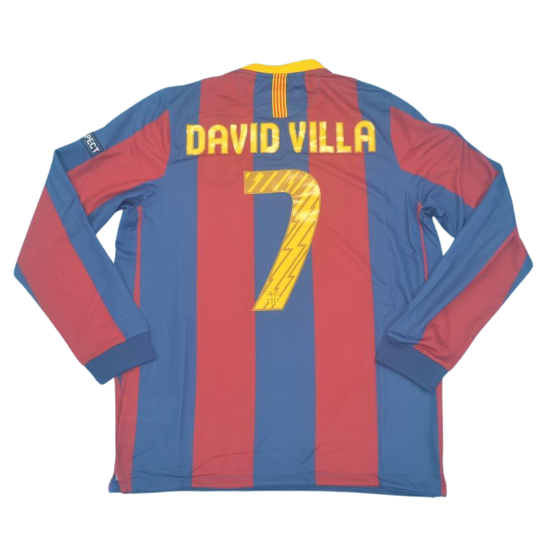 Camisa Barcelona Manga Longa 10/11 - Versão Retrô "David Villa" Nº 7