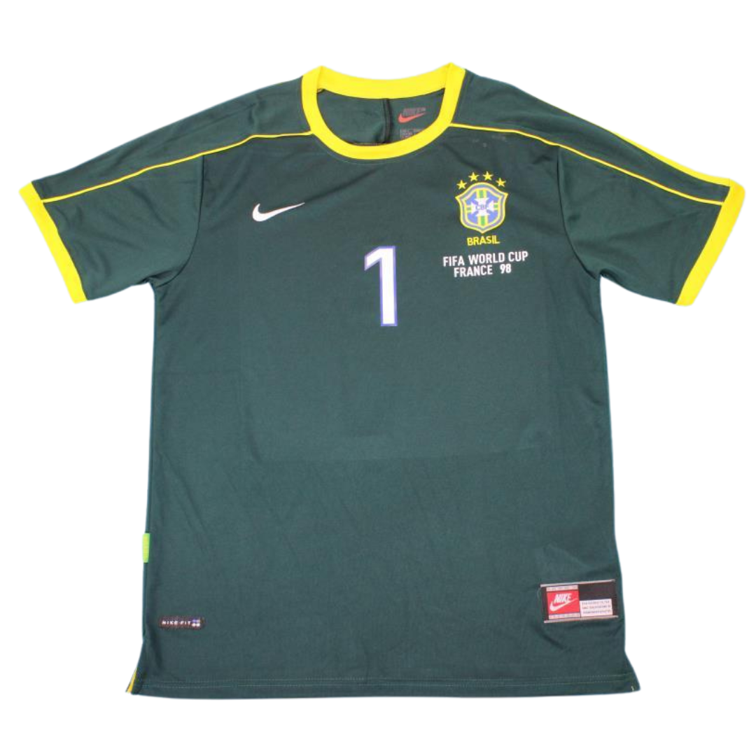 Camisa Retrô Brasil   Copa do Mundo Versão 1998 "Taffarel" N°.1