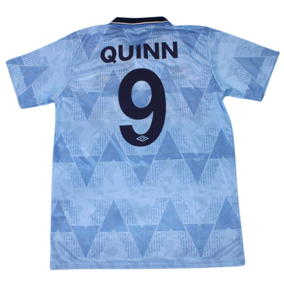 Camisa Manchester City Home 88/90 - Versão Retrô "Quinn" Nº 9