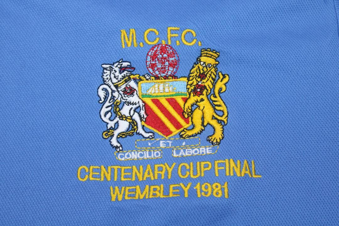 Camisa Manchester City Centenário Cup Final 1981 - Versão Retrô