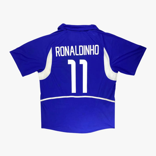 Camisa Retrô Brasil Away Copa do Mundo Versão 2002 "Ronaldinho" N°.11