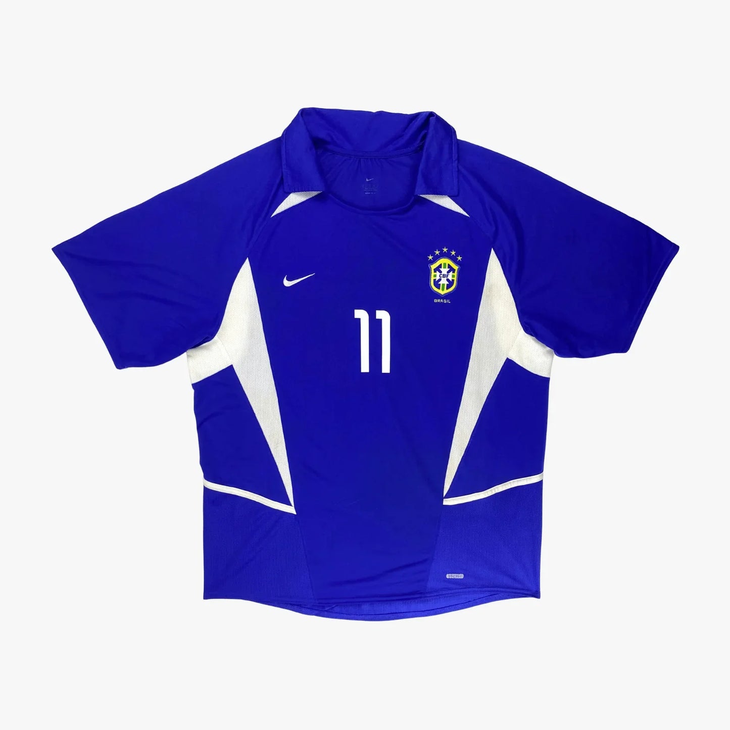 Camisa Retrô Brasil Away Copa do Mundo Versão 2002 "Ronaldinho" N°.11