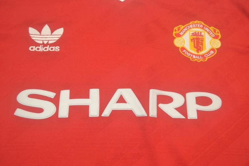 Camisa Manchester United Manga Longa Home 1986 - Versão Retrô