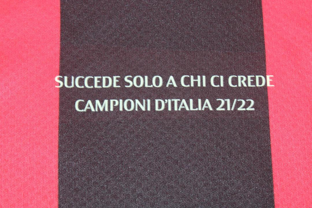 Camisa Retrô Milan Home Versão Serie A Champion 21/22 "Theo" N°.19