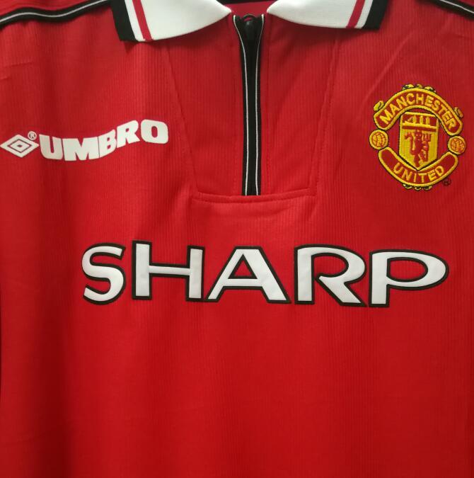 Camisa Manchester United Manga Longa Home 98/99 - Versão Retrô