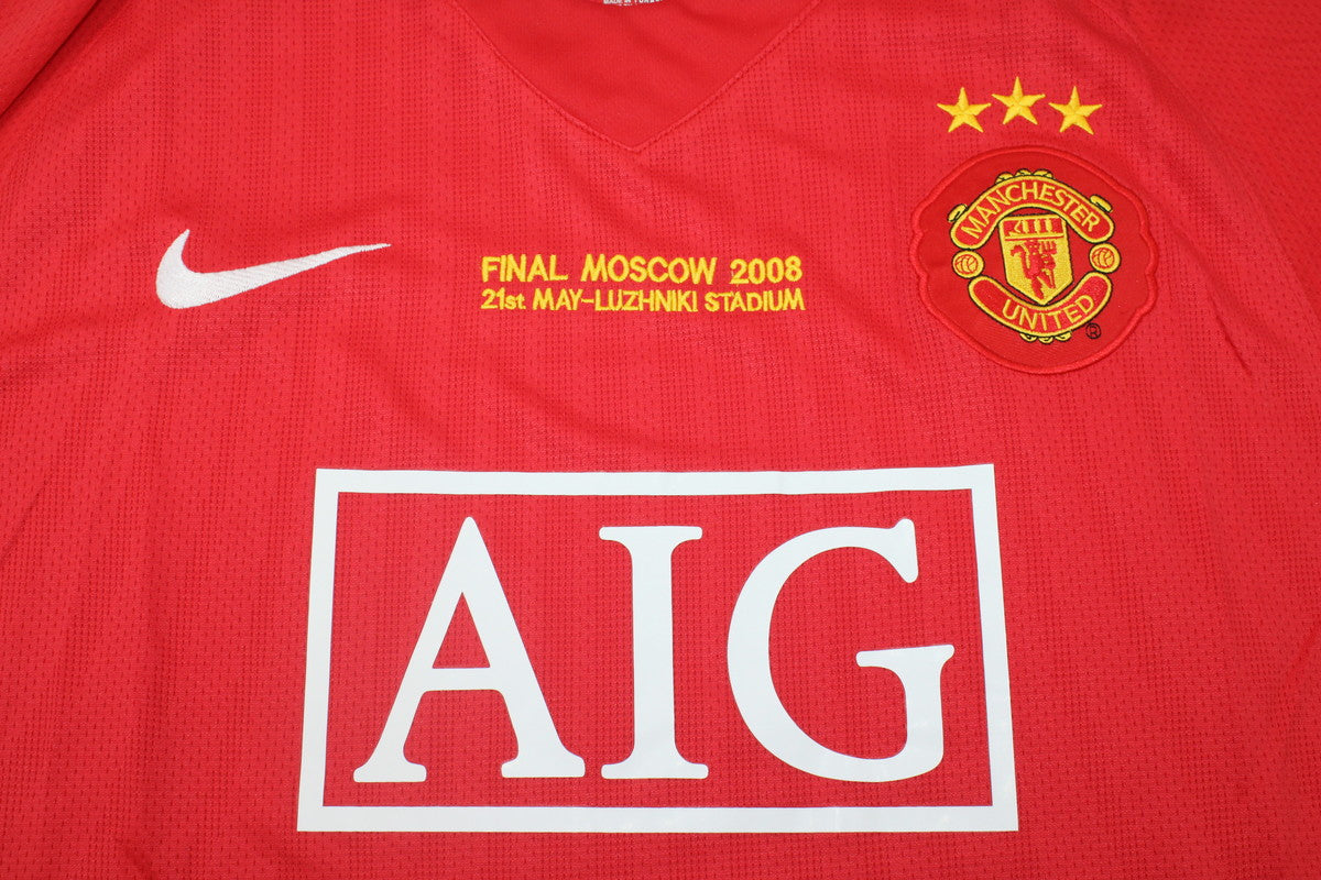 Camisa Manchester United UCL Final 3 Estrelas 07/08 - Versão Retrô