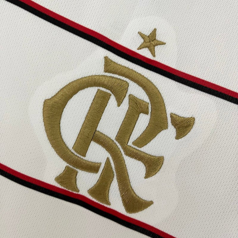 Camisa Flamengo II 23/24 s/n° Torcedor Adidas Masculina - Branca com detalhes em Dourado