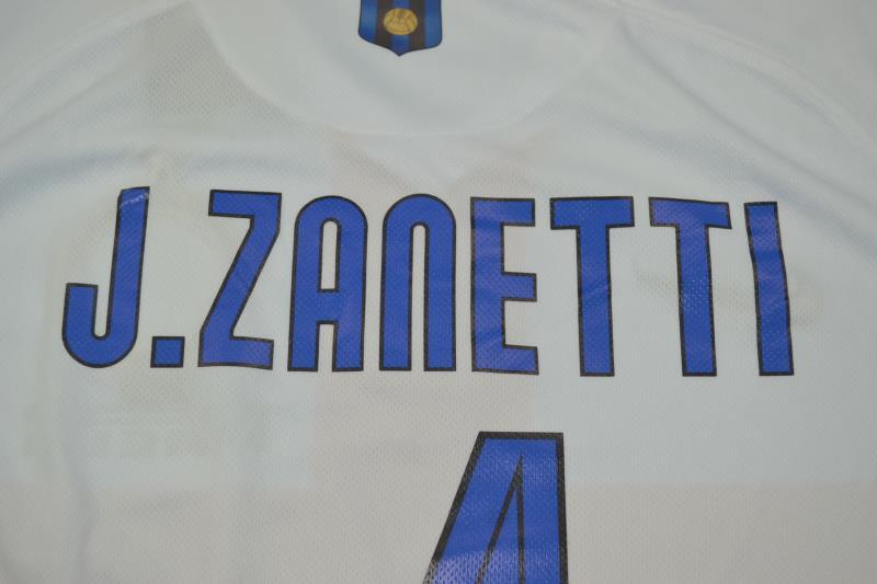 Camisa Retrô Inter de Milão Away  07/08 "J.Zanetti" N°.4