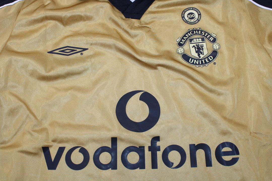 Camisa Manchester United Manga Longa Away 01/02 - Versão Retrô