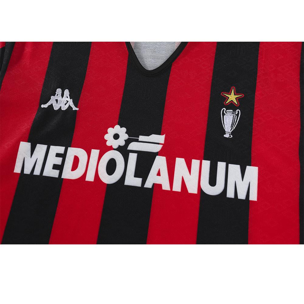 Camisa Milan Manga Longa Home 89/90 - Versão Retrô