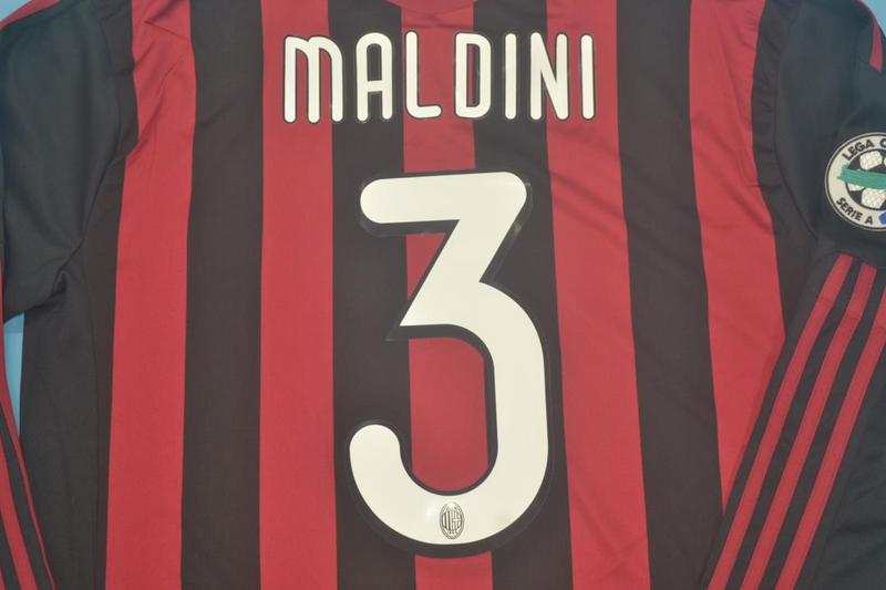 Camisa Milan Manga Longa 09/10 - Versão Retrô "Maldini" Nº 3