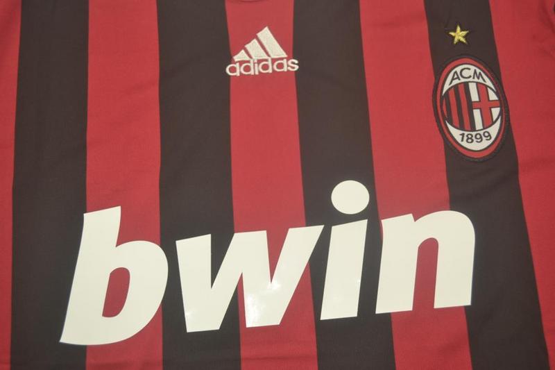Camisa Milan Manga Longa Home 09/10 - Versão Retrô